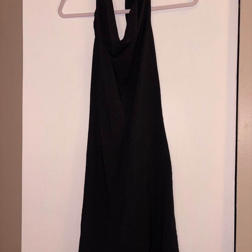 See You Monday Black Backless Halter Dress